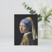 Meisje met een parel van Johannes Vermeer Briefkaart (Staand voorkant)