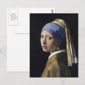 Meisje met een parel van Johannes Vermeer Briefkaart (Voorkant / Achterkant)