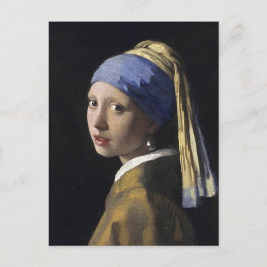 Meisje met een parel van Johannes Vermeer Briefkaart (Voorkant)