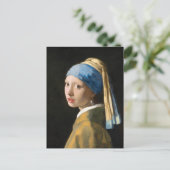 Meisje met een parel van Johannes Vermeer Briefkaart (Staand voorkant)