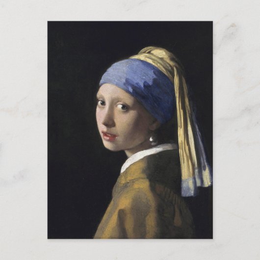 Meisje met een parel van Johannes Vermeer Briefkaart (Voorkant)
