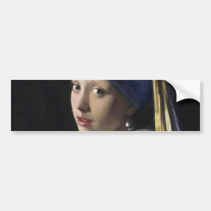 Meisje met een parel van Johannes Vermeer Bumpersticker
