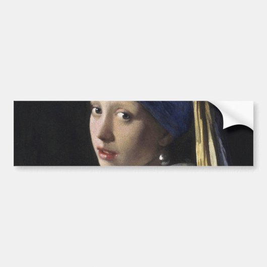 Meisje met een parel van Johannes Vermeer Bumpersticker (Voorkant)