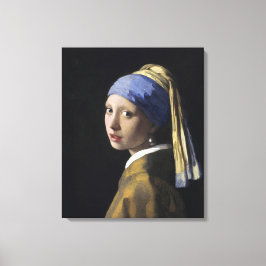 Meisje met een parel van Johannes Vermeer Canvas Afdruk