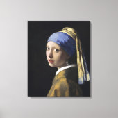 Meisje met een parel van Johannes Vermeer Canvas Afdruk (Voorkant)
