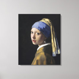 Meisje met een parel van Johannes Vermeer Canvas Afdruk