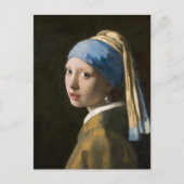 Meisje met een parel van Johannes Vermeer Feestdagenkaart (Voorkant)