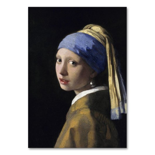 Meisje met een parel van Johannes Vermeer Kaart (Achterkant)
