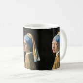 Meisje met een parel van Johannes Vermeer Koffiemok (Voorkant rechts)