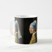 Meisje met een parel van Johannes Vermeer Koffiemok (Voorkant links)
