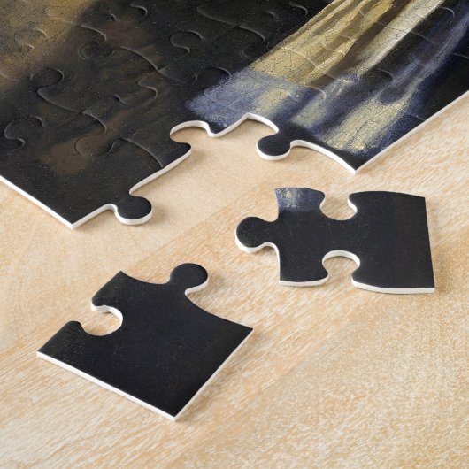 Meisje met een parel van Johannes Vermeer Legpuzzel (Zijkant)