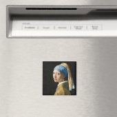 Meisje met een parel van Johannes Vermeer Magneet (Insitu (Vaatwasser))