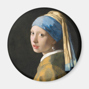 Meisje met een parel van Johannes Vermeer Magneet