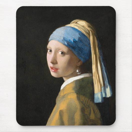 Meisje met een parel van Johannes Vermeer Muismat (Voorkant)