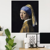 Meisje met een parel van Johannes Vermeer Poster (Thuiskantoor)