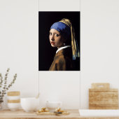 Meisje met een parel van Johannes Vermeer Poster (Keuken)