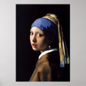 Meisje met een parel van Johannes Vermeer Poster (Voorkant)