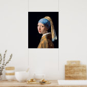 Meisje met een parel van Vermeer - Poster (Keuken)