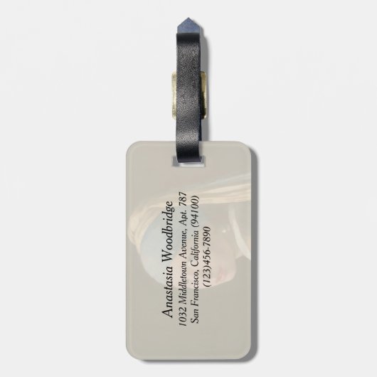 Meisje met een parelaar (1665) Johannes Vermeer Bagagelabel (Achterkant verticaal)