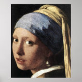 Meisje met een parelaar (detail) Poster (Voorkant)