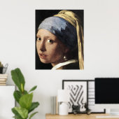 Meisje met een parelaar (detail) Poster (Thuiskantoor)