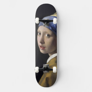 Meisje met een parelaar die Johannes Vermeer verdi Skateboard