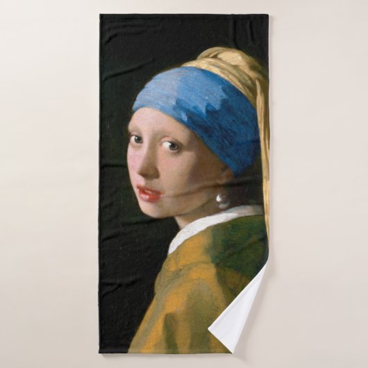 Meisje met een parelaar, Johannes Vermeer, 1665 Badhanddoek (Badhanddoek)