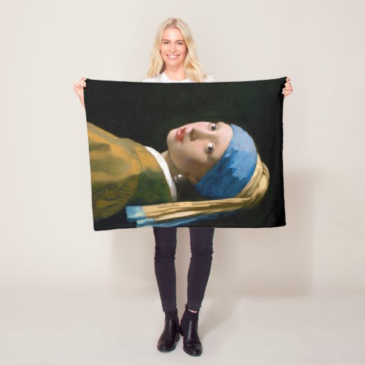 Meisje met een parelaar, Johannes Vermeer, 1665 Fleece Deken (In situ)