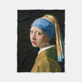 Meisje met een parelaar, Johannes Vermeer, 1665 Fleece Deken (Voorkant)
