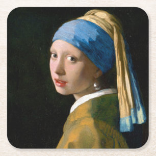 Meisje met een parelaar, Johannes Vermeer, 1665 Kartonnen Onderzetters