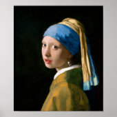 Meisje met een parelaar, Johannes Vermeer, 1665 Poster (Voorkant)