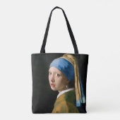 Meisje met een parelaar, Johannes Vermeer, 1665 Tote Bag (Achterkant)