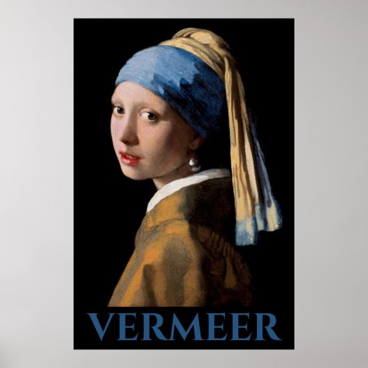 Meisje met een parelaar Vermeer Poster (Voorkant)