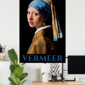 Meisje met een parelaar Vermeer Poster (Thuiskantoor)