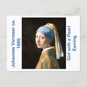 Meisje met een parelaarde (ca. 1665) briefkaart