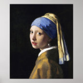 Meisje met een parelaartje, Jan Vermeer Poster (Voorkant)