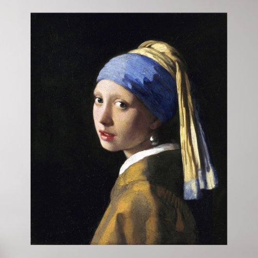 Meisje met een parelaartje, Jan Vermeer Poster (Voorkant)