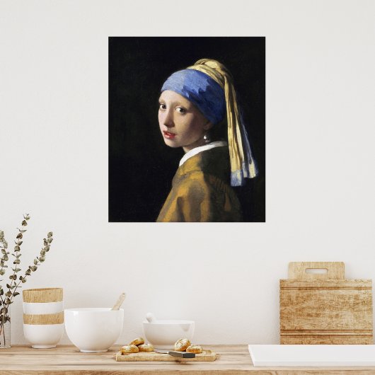 Meisje met een parelaartje, Jan Vermeer Poster (Keuken)