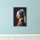 Meisje met een parelaartje - Johannes Vermeer Canvas Afdruk (Insitu (Houten vloer))