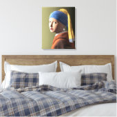 Meisje met een pareldoek canvas afdruk (Insitu (Slaapkamer))