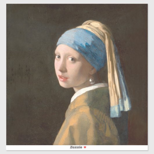 Meisje met een parelmoer (1665) sticker (Vel)