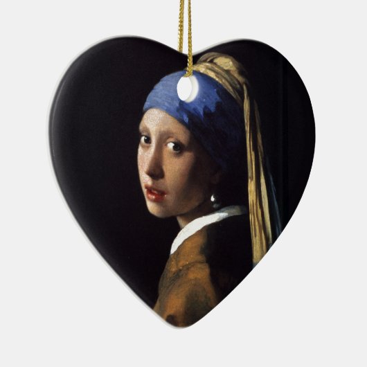 Meisje met een parelschilder van Vermeer Keramisch Ornament (Rechts)