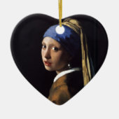 Meisje met een parelschilder van Vermeer Keramisch Ornament (Voorkant)