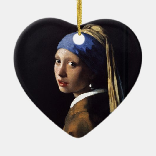 Meisje met een parelschilder van Vermeer Keramisch Ornament (Voorkant)