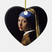 Meisje met een parelschilder van Vermeer Keramisch Ornament (Achterkant)
