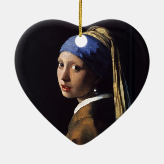 Meisje met een parelschilder van Vermeer Keramisch Ornament (Achterkant)