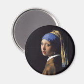 Meisje met een parelschilder van Vermeer Magneet (Voorkant / Achterkant)