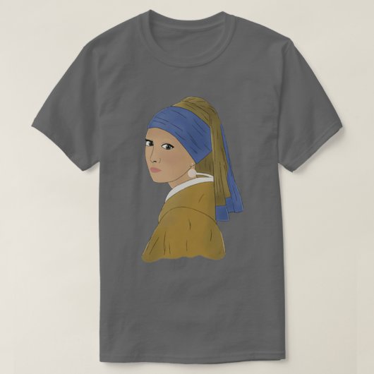 Meisje met een parelsnoer t-shirt (Design voorkant)