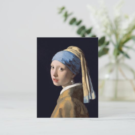Meisje met een pareltje dat Johannes Vermeer Post Briefkaart (Staand voorkant)