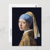Meisje met een pareltje dat Johannes Vermeer Post Briefkaart (Voorkant / Achterkant)